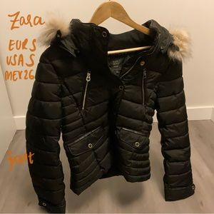Zara Black Puffer with zippers